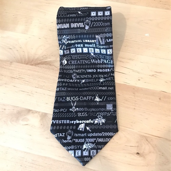 Looney Tunes Cyber Computer Geek Tie - Picture 1 of 6